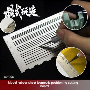 บอร์ดตัดบอกตำแหน่งแบบ MS006เท่ากันแผ่นพลาสติก ABS ตัดให้ละเอียดสำหรับเครื่องมือตัด Gundam Gunpla Gunpla GK Mecha Peralatan Bangunan งานอดิเรก DIY หลายขนาด