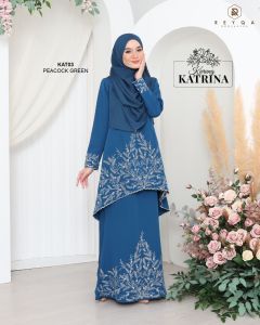 Kurung Katrina Baju Raya 2024 Sulam Tenun Eksklusif Nursing Friendly [Reyqa]