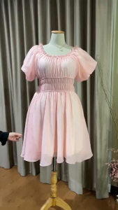 ES1060 เดรสสาวอวบ เหมาะงานบวช งานแต่ง ออกงานสวยน่ารัก