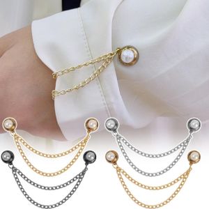 6PCS Multi-Function Magnetic Pants Clothing Leg Fixed Clip Chain Metal Buttons Clip Cuff Hem Fixing Clamp