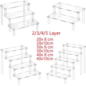 Acrylic Ladder Rack 1-5 Layer Ladder-Shaped Rack Blind Box Dessert Cake Storage Display Rack Perfume Jewelry Riser Display Rack