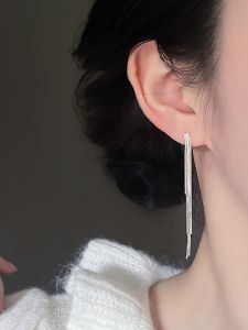 New Chinese Style Long Tassel Earrings Silver Color Mosquito Coil Tray Womens Ear Clips Luxury Fashion Jewelry Accessories