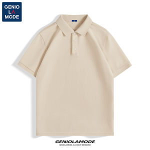 Geniolar Mode Mens Short Sleeve Polo Shirt Casual Antibacterial Summer Top Semir Standard Fit Decorative Buttons Youth Fashion