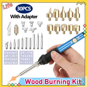 【30PCS/Set】Engraving Pen Electric Soldering Iron Wood Burning Kit Flipping Word Embossing Pyrography Tool Craft Set Wood Burning Kit