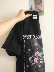 Black Pure Cotton Short Sleeve T-Shirt Womens Summer Loose Fit Fashionable Korean Style round Neck Top for Young Women