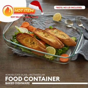 Borosilicate Glass Baking Plate Snack Bread Pan Microwave Oven Safe Bakeware Cooking Dish Pasta Food Container