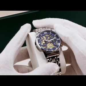 ＜1225＞  Vẻ Đẹp Mọi Lúc skmei Đồng Hồ Công Sở Đồng Hồ Cơ Giả Rỗng Khắc Đồng Hồ Thạch Anh Dây Thép Da Đồng Hồ Nam