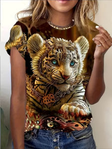 Hot Toys | 2026 Fashion New Item Leopard Print Spring/summer New Item Outdoor Sports and Leisure Parent-child Outfit T-shirt Plus Size
