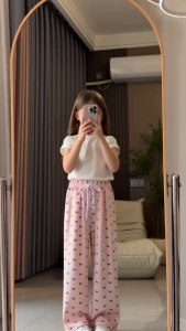 【BUY1 TAKE1】6-11yrs Girls Soft Cotton Paw Pants Cute Wide-Leg Pants Anti Mosquito Pants 2 Pockets Pajama Outdoor & Sleep