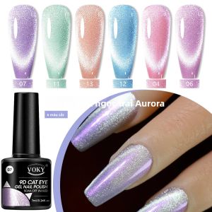 Bộ Gel Móng Tay VOKY 6 Hộp Mắt Mèo Không Formaldehyde Khô Bằng Tia UV/LED Dùng Trong Salon Làm Móng Quà Tặng Cho Nữ Có Thành Phần ACRYLATES/CARBAMATE COPOLYMER