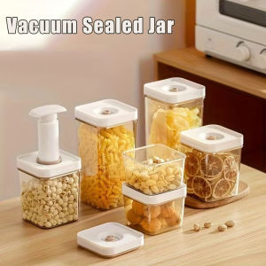 Vacuum Sealed Jar Coffee Bean Storage Bottle Kitchen Organization Container Transparent Food Grains Beans Tea Fresh Storage Jar