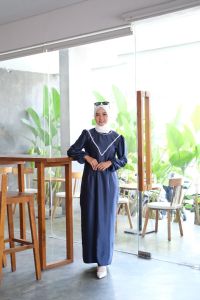 dress pesta Satin Premium gamis kondangan wanita homeydress LALUNA muslim terbaru