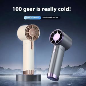  [ดับเบิลคลิกเพื่อเปิดเครื่อง] พัดลมแบบพกพาพร้อมจอแสดงผล LED ปรับความเร็ว 3000mAh แบตเตอรี่ USB Type C