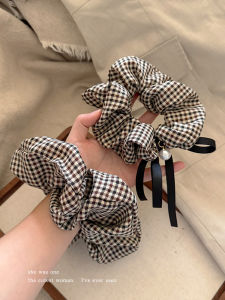 ยางรัดผมลายสก็อตสไตล์เกาหลีสำหรับผู้หญิง ที่คาดผม ที่คาดผมแบบลำลอง ยางรัดผมผ้าฝ้าย แฟชั่นฤดูใบไม้ผลิ 2025