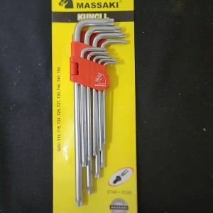MASSAKI Kunci L Bintang Lubang Long Set 9 Pcs - Tamper Star 9pcs