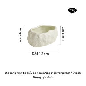 YOGEHOME | Đĩa Sâu Hình Dạng Không Đều Mẫu Đá Vàng