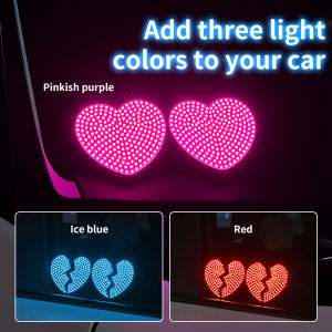 KEVANLY | Car LED Heart-Shaped Rear Window Decorative Broken Heart LED Matrix Panel Warning Light Signal Decorative Lamps For Bedroom