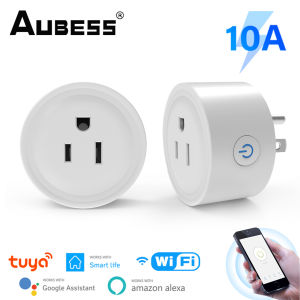 Aubess Ổ Cắm Thông Minh WiFi Tiêu Chuẩn Mỹ 10A Thiết Bị Gia Dụng Điều Khiển Từ Xa Tuya Hoạt Động Với Alexa G Oogle Home Không Cần Hub