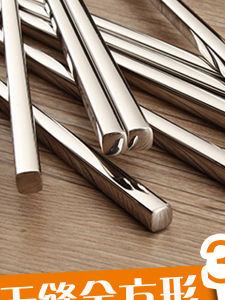 304 Smooth Stainless Steel Food Kids Square Chopsticks Commercial Pure Color Solid Size 10 Pairs Customizable Chopsticks