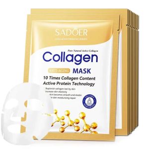 SADOER | 10pcs SADOER Collagen Anti Wrinkle Face Mask Moisturizing Anti aging Repair Brightening Facial Masks Skin Care