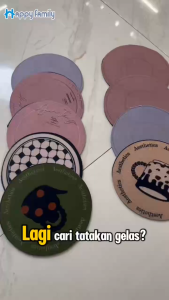 (HF) LOKAL Tatakan Gelas Mug UK 10x10CM Diatomite 5PCS Motif Aestetic Anti Slip Menyerap Air PREMIUM