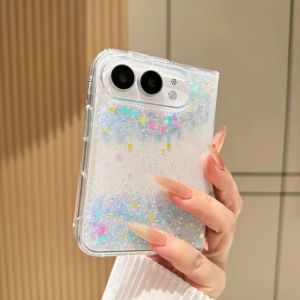 szhaiyu | Cute Heart Quicksand Glitter Clear Case For iPhone Duo 18 Fold Soft TPU With Lens Protection Shockproof Bumper Back Cover Fundas