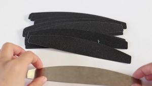10pcs Black/Grey Removable SandPaper Nail File With Stainless Steel Handle Metal Replacement Nail Buffer 100/180 For Manicure