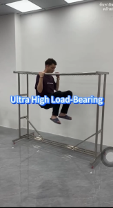 ราวตากผ้าสแตนเลส ราวตากผ้ากลางแจ้ง ราวตากผ้าท่อเหล็ก ประกอบง่าย ราวตากผ้า ราวตากผ้าสองเสา ราวตากผ้าทนทาน 1.5ม./1.8ม./2ม. มีให้เลือก 3 แบบ