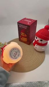 Giáng Sinh Người Tuyết Silicone LED Đèn Ngủ USB Sạc Trắng Ấm Đèn Ngủ Cho Trẻ Em Mầm Non Đèn Trang Trí