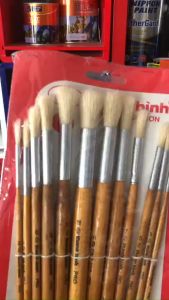 Cọ Vẽ Đầu Tròn Thanh Bình số 1-> 12. Chất liệu lông heo.