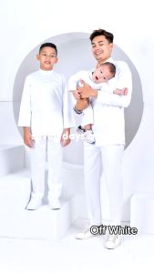 (Set Sedondon) Off White Baju Melayu Modern Slimfit | 3XL 4XL 5XL