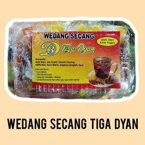 Wedang secang tiga dyan - wedang secang Jogja - dengan jahe basah - wedang secang angkringan - isi 10 - minuman kesehatan tradisional - melancarkan darah - meningkatkan imun - oleh-oleh khas kota Jogja