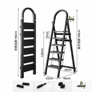 Portable Multi-use Indoor Carbon Steel Retractable Ladder