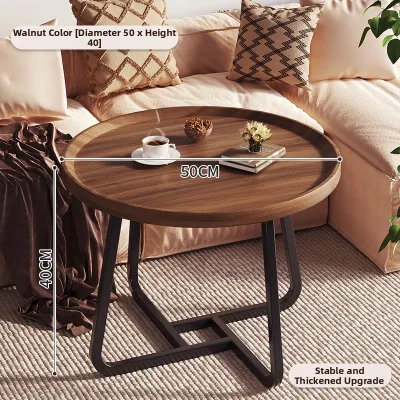 FWTDF | Mid Century Style Round Walnut Wood Coffee Table