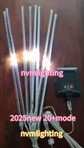 【NEW】solar meteor 50cm*8pcs 20+ Mode RGB raya lampu waterproof outdoor decoration light