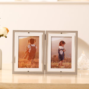 Creative Double-Fold Double-Sided Rotate Photo Foldable Photo Frame Custom Album 5 6 7-Inch Couple Commemorative Gift