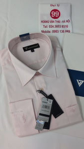 [Việt Tiến Sale] Sơ Mi Dài Tay - Regular (Suông) - Vạt Bầu - Màu hồng nhạt