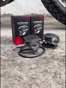【Free switch】Super Bright Motorcycle spotlight dual-color Mini Driving Light Waterproof Fog Lamp Low Power High Output