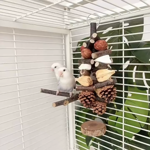 🇸🇬 Parrot Hanging Chewing Toys Corn Cob Rattan Ball Nut Cuttlefish Bone Swing Toy and Molar Treats