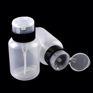 1/3/5pcs Push Down Empty Lockable Pump Dispenser Bottle Nail Polish and Makeup Remover Portable Travel Refillable Bottle 200ml