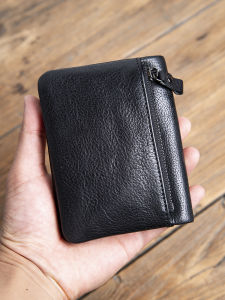 Retro Style Short Wallet for Men Handmade Artistic Leather Hollow Out Design Top Layer Cowhide Interior with Exposure Closing