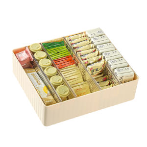 Tea Bag Drawer Organizer Divided Storage Box Capsule Coffee Beverage Hand Brewing Office Desk Organizer Rectangle Plastic Bin