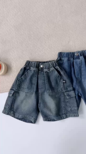 Quần short quần jean denim túi hộp cho bé trai đi chơi đi học size 11 tới 28kg BERNIE KIDS T1225Q37