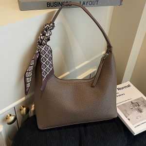 กระเป๋าสะพายไหล่ทรงสี่เหลี่ยมเรียบง่ายแบบลำลองสำหรับผู้หญิง กระเป๋าถือใต้วงแขน กระเป๋าทำงาน กระเป๋าเดินทาง กระเป๋าผ้าไนลอนสีกลางๆ