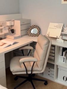 F&G kursi komputer rumah Kursi Belajar kursi kantor kursi menulis yang bisa disesuaikan kursi lengan makeup kursi kamar tidur Rotasi lembut dan nyaman 360 °