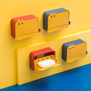 Hộp Đựng Xà Phòng Hình Mèo Dễ Thương Treo Tường Không Cần Đục Lỗ Giá Để Đồ Trong Phòng Tắm Hộp Đựng Xà Phòng Bằng Nhựa