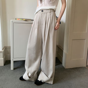 High Waist Summer Drape Wide Leg Trousers