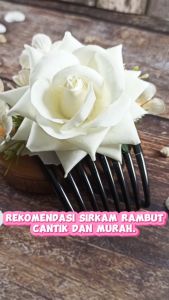 Sirkam Sanggul Rambut Sakura Mix Mawar Spesial Putih - Hiasan Sanggul Rambut Hairdo Jepit Rambut