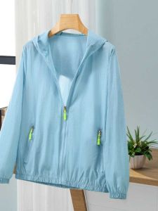 2024 New Summer Womens Sun Protection Clothing Ice Silk Lightweight Breathable Casual Loose plus Size UV Protection