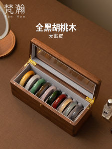 กล่องเก็บสร้อยข้อมือไม้เนื้อแท้ขนาดใหญ่พรีเมี่ยมจาก Black Walnut สำหรับการจัดระเบียบของเล่นในครัวเรือนแบบมืออาชีพ